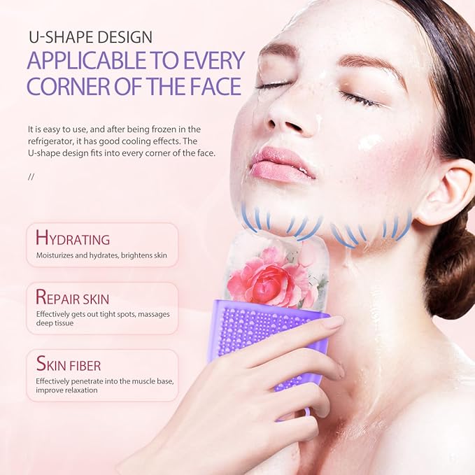 Baluue Face Ice Roller 5.11 Inch Skin Ice Roller Massage Tool for Puffiness Reduction Pain Relief Cooling Therapy and Facial Beauty Care at Home or Travel