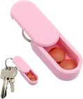 Micro Keychain Pill Holder Single Pack – Lightweight Magnetic Pill Organizer for Daily Medication Storage, Portable Pill Case for Travel, Durable and Discreet (Blush)