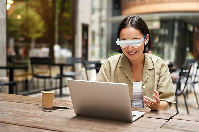 Light Therapy Glasses, Blue-White UV-Free Light Therapy, Portable Daylight, Wearable Sunlight, Boost Energy, Relief for Sleep Problems, Jet Lag, Equivalent to 10000 Lux