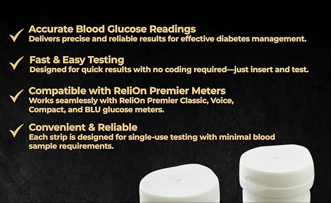 Premier Test Strips 100 Count | Premier Blood Glucose Test Strips | Diabetes Test Strips (100)