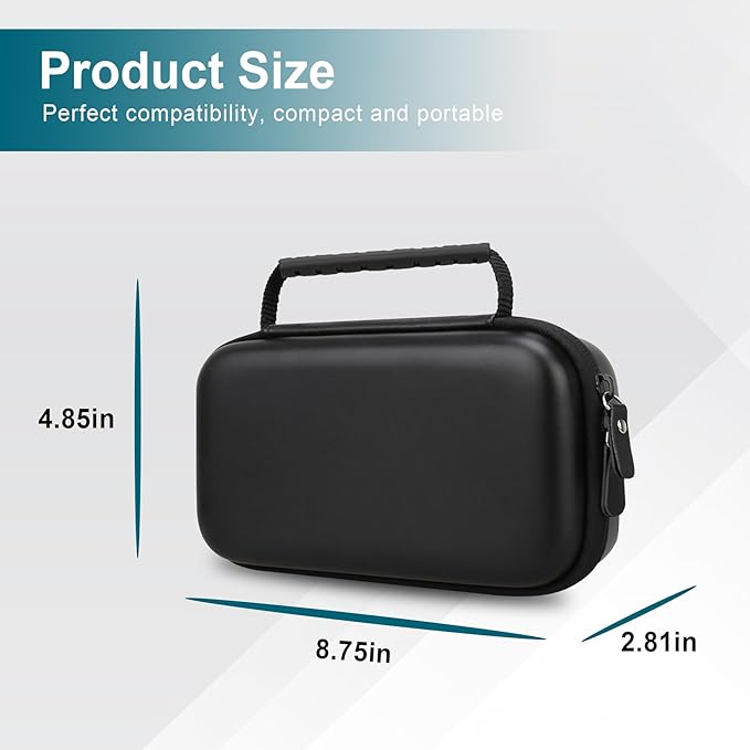 Canboc Travel Carrying Case for Asthma Inhaler, Handheld Spacer for Adults and Kids, Masks, Hard Inhaler Case with Mesh Pocket fit Medicine and Other Essentials, Black (CASE ONLY)