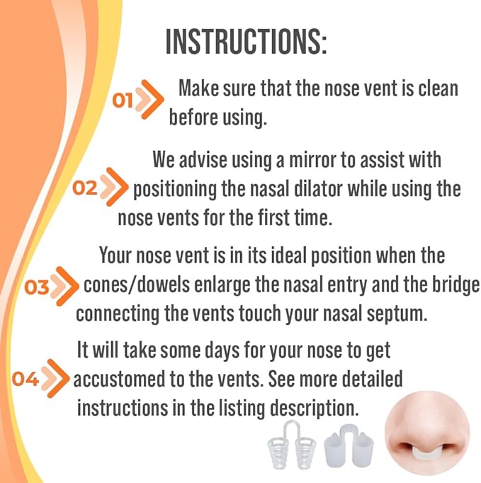 Nose Vent Sinus Relief (Pack of 12 Various Types and Sizes) - A Simple Solution for Nasal Snorers - Reusable Snoring Device to Enjoy a Peaceful Night's Sleep - by Mobi Lock