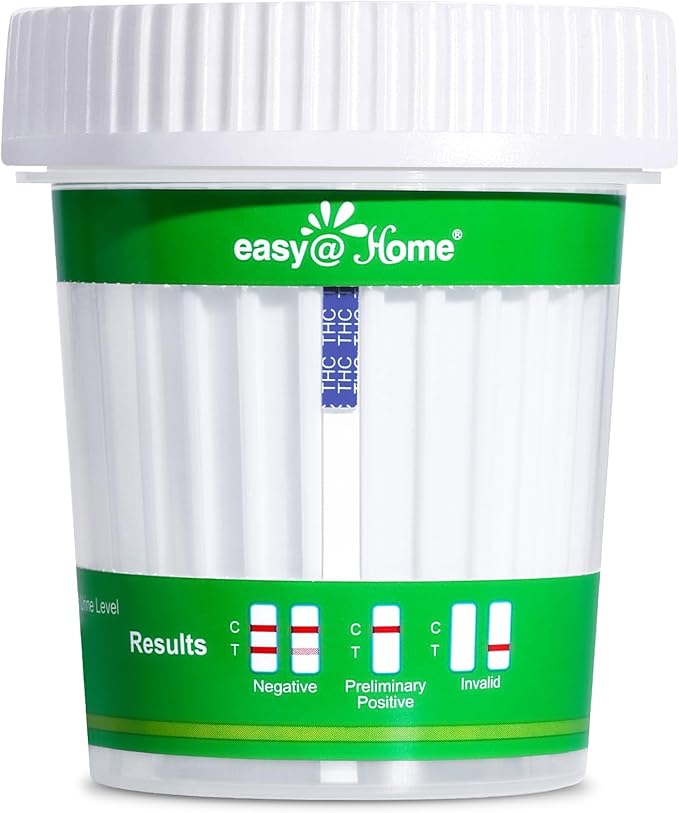 Easy@Home Marijuana Test Cup: Instant THC Test for Home Urine Drug Screen, 2-Pack Marijuana Weed Urine Testing Kit for Detox Employment Screening, 50ng/mL Cutoff -#ECTH4-114A3