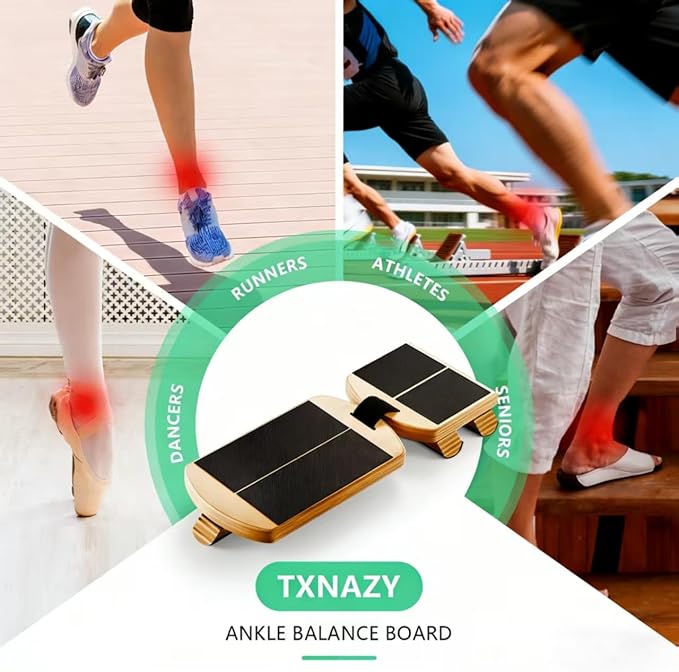 Ankle Balance Board Foot Strengthener with Adjustable Shape Balance Rods for Enhancing Ankle Strength, Posture Correction, and Stability Training
