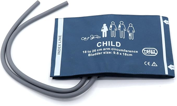 Universal NIBP Cuff for Pediatric Child, 18-26 cm Double Tube Reusable PU Replacement Blood Pressure Cuff, No Connector