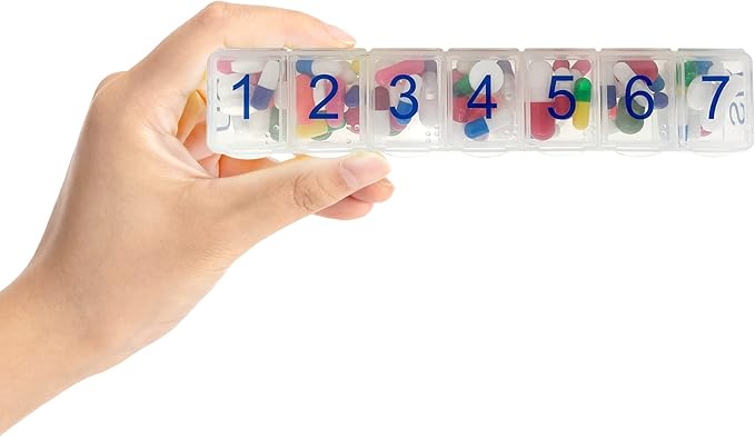 e-Pill 7 Times a Day x 7 Day Clear Weekly Pill Organizer, Vitamin, and Medicine Pillbox with Clear Case