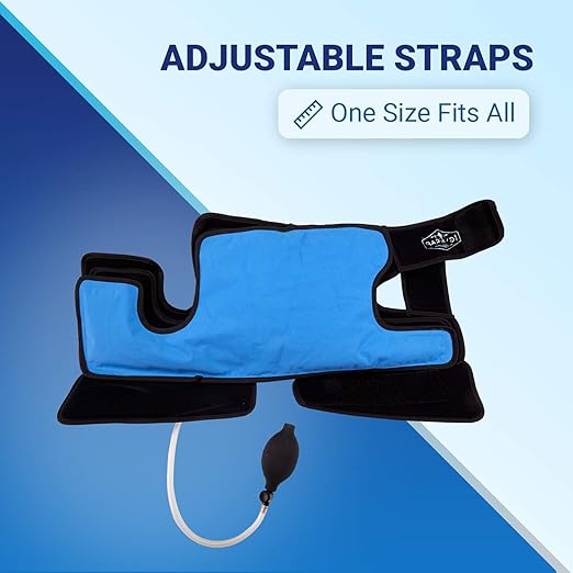 Cold Pack Compression Wrap for Ankle, Foot Pain - by Icy Wrap - Ice Pack Therapy Cryo-Cool Flexible Treatment for Injuries, Aches, Swelling, Sprains, Inflammation