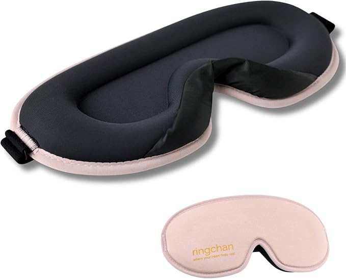 Sleep Masks for Women Lash Friendly - 100% Blackout Eye Masks for Sleep - Zero Eye Pressure Sleeping Mask for Naps, Travel & Meditation, Adjustable & Soft - Dusty Rose Pink