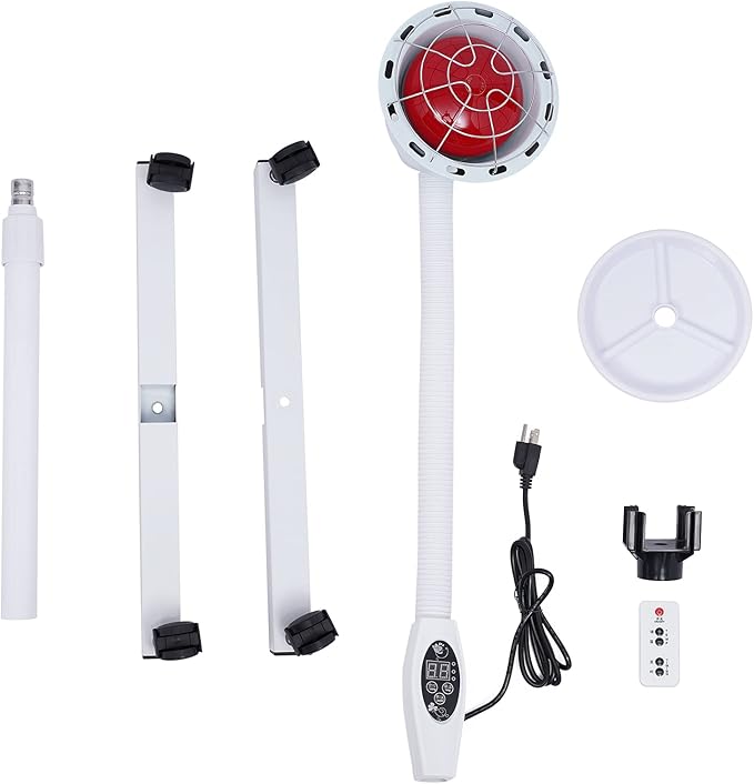 Infrared Light, 275w Near Red Infrared Heat Lamp for Relieve Pain and Muscle Aches, with Flexible Arm and Remove Control Standing Lamp, Height Adjustable, Timing Function