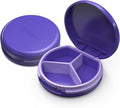 Serfeymi Small Pill Case for Purse, Unique Artistic Patterns Travel Pill Box with 3 Compartments, Portable Mini Pill Organizer for Pocket, Decorative Pill Container for Purse - Purple(Serfeymi)