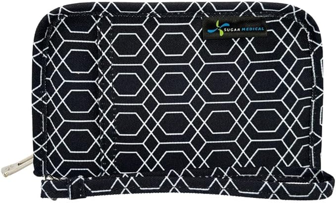 Sugar Medical Diabetes Supply Case | Medical Supplies Travel Bag | Glucose Meter Organizer | Diabetic Care Products | Glucometer Kit (Geometric)