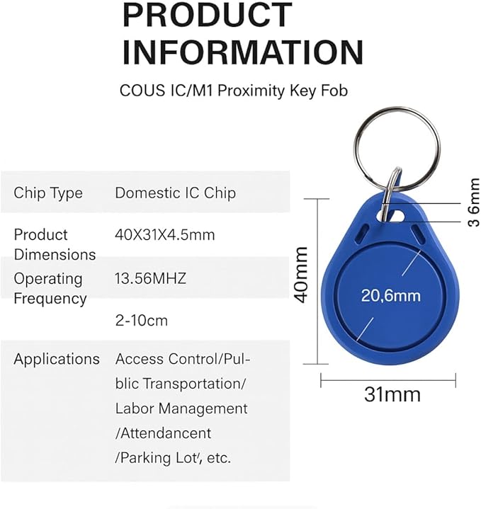 3pcs RFID Kit: Mifare RC522 RF IC Card Sensor Module with S50 Blank Cards and Keychains, Compatible with Arduino and Raspberry Pi