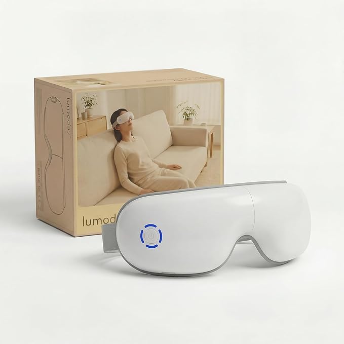Eye Massager with Heat Sleep Mask with Air Pressure Vibration Massage, Bluetooth, Portable Rechargeable Eye Massage, Self Care Gifts for Women, Travel Essentials, 5 Modes