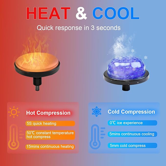 Massage Gun with Heat and Cold,Deep Tissue Back Massager Neck Massager for Pain Relief,Muscle Percussion Massage Gun,Handheld Message Gun with 6 Heads&Silent,Gifts for Men Women Dad