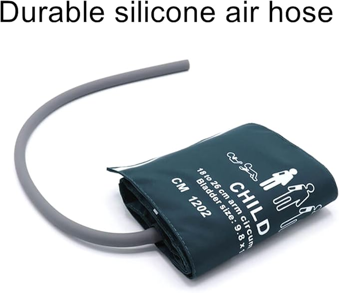 Universal NIBP Cuff with BP12 Connector for Child, 18-26 cm Reusable Single Tube Nylon Replacement BP Cuff with Inner Airbag for Blood Pressure Monitor Machine