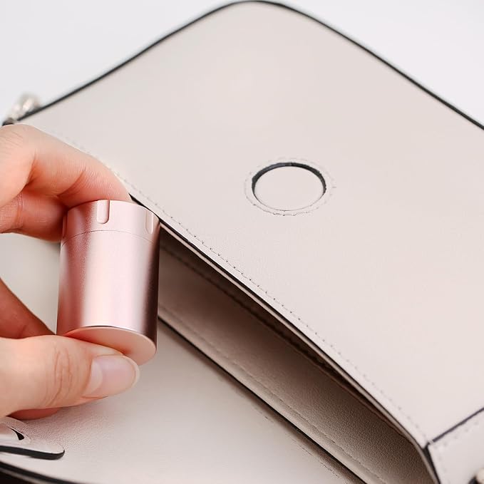 Portable Metal Small Pill Case, Aluminium Alloy Round Pill Box for Travel, Waterproof Pill Box Organizer, Pocket Daliy Pill Holder Pill Container for Medicine Vitamin Fish Oils (Rose Gold)