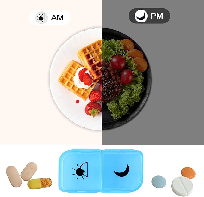 Pill Organizer 2 Times a Day - CHIPNEW Food Grade Medicine Organizer -7 Day Large Detachable Travel Pill Box-Pill Container, Holder for Supplements, Vitamins, and Medications(Translucent)