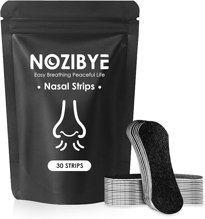 Nose Strips for Breathing | Anti Snore & Better Sleep (30 Count, Black) - Nasal Strips for Breathing, Stop Snoring, Clear Airways