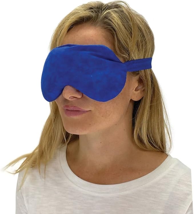 Nature Creation Lavender Aromatherapy Sleeping Eye Mask Pillow - Weighted Eye Mask for Sleeping, Relaxation, Yoga and Stress Relief - Cold Therapy Eye Masks for Women, Men - Blue Marble (Pack of 1)
