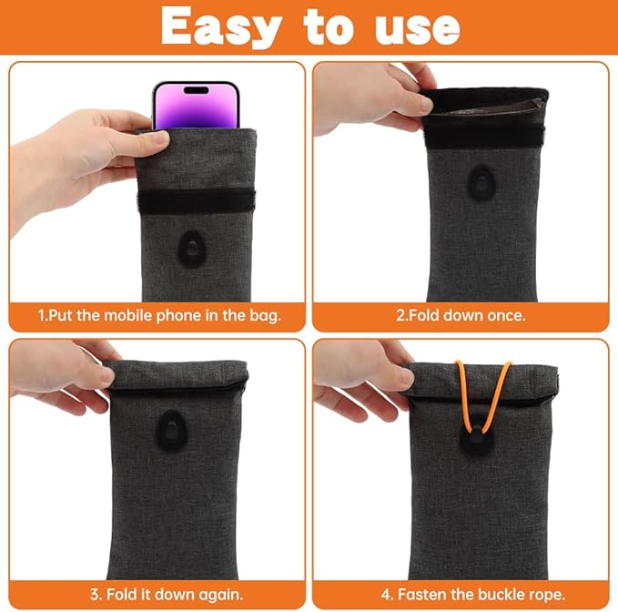 Faraday Bags for Phones, Signal Blocking Case Dry Shield Faraday Phone Sleeve Waterproof Dry Bag for Cell Phones, Car Key/WiFi/RFID/GPS Signal Blocker(Color:Grey)
