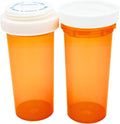 Five Star Supplies Plastic Pill Bottles - Reversible Cap Easy Open & Child Resistant - Pill Container Prescription Vial - Easy Open/Push N Turn (Amber, 30 DRAM 195 ct.)