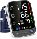 WAJ Automatic Upper Arm Blood Pressure Monitor for Home Use, 6.4 Inch LED Backlit Display, 8.6"-16.5" Adjustable Cuff, 2x120 Reading Memory, Accurate BP Machine with Hypertension Indicator, White