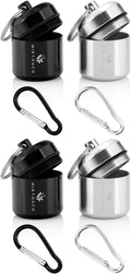 GlucoPod - Portable Keychain Pill Holder Case for Emergency Glucose Tablets & Critical Meds Discreet Waterproof for Travel Bags Pocket Purse GlucoTab Carrier with Carabiner Each Holds up to 4 Tabs 4pk