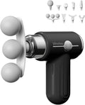 Mini Massage Gun Deep Tissue, Portable Handheld Massage Gun for Muscle Recovery, Quiet Percussion Massager with 9 Heads, USB-C Rechargeable Massage Gun for Travel, Gym & Office, Matte Black