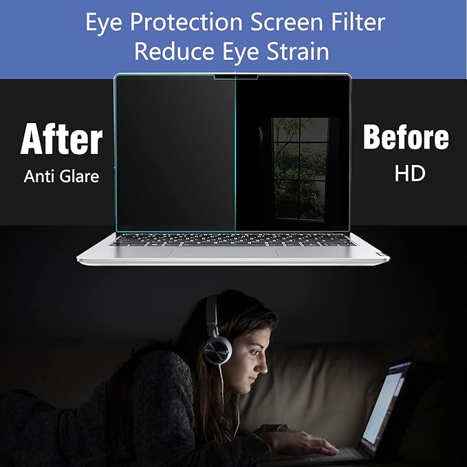 KEANBOLL 2-Pack 16" Blue Light Blocking & Anti-Glare Screen Protector | Universal Fit for HP, Dell, Asus, Samsung, Lenovo, Acer Chromebooks & 16:9 Laptops (Eye Comfort +Anti Glare)