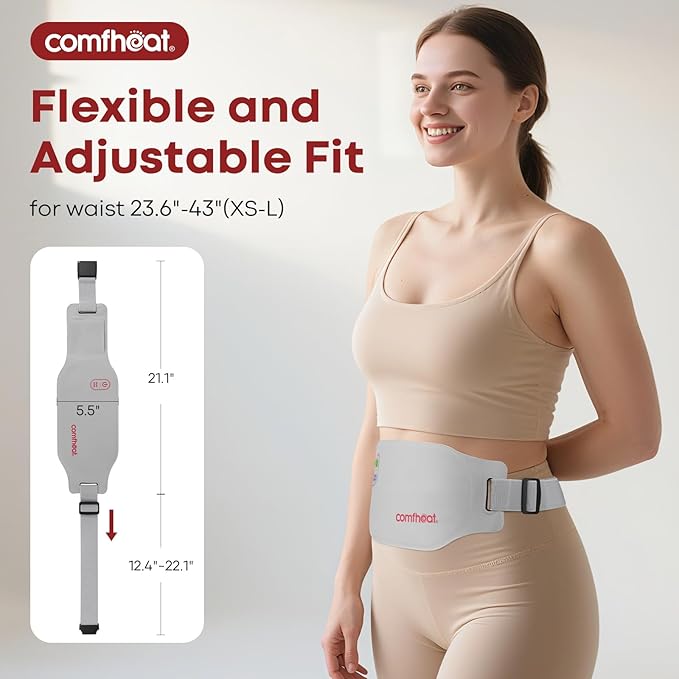 Portable Infrared Heating Pad for Period Cramps Pain Relief, Ultra Thin Cordless Menstrual Relief Abdomen Belly Heat Belt Wearable Heating Pads, Gift for Women Girl Mom