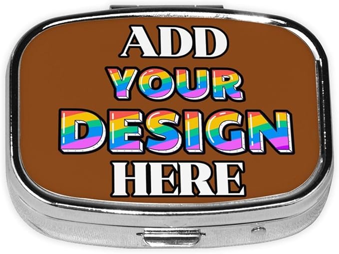 Custom Travel Pill Box, Medicine Pill Organizer Case Container Travel Pill Holder Vitamin for Boxes Med Wallet Portable Mini Pastillero Square, SaddleBrown, Personalized Gifts,