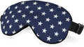 Blue White Stars Silk Eye Mask Sleep Mask Classic Simple Eye Mask with Adjustable Strap Lightweight for Women Work Travel Night Sleep