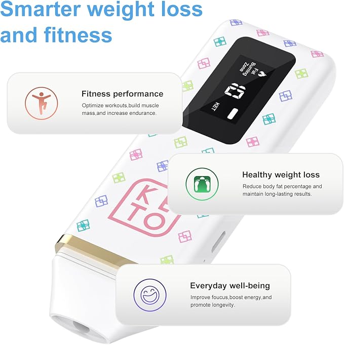 Professional Ketosis Meter, Portable Rechargeable Ketone Breath Analyzer & Monitoring – High Precision Ketone Monitors Breath Analyzer Ketosis Tester for Testing Ketosis