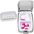 Set of 2 Etched Rectangular Pocket Purse Pill Box & Organizer with Dual Compartments (Lined - Engravable)