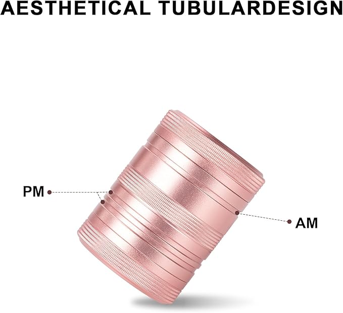 Small Metal Pill Box & Metal AM PM Pill Case - Daily Pill Container Portable Travel Pill Holder for Pocket Purse Medicine Organizer for Vitamin/Fish Oil/Supplements, 1 Pack Pill Case Pink