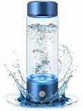 Hydrogen Water Bottle, Portable & Rechargeable – Molecular Hydrogen Water Generator, Alkaline Ionizer, Hydrogenated Water Purifier for Health & Fitness with Hydrogen-Rich Water Blue