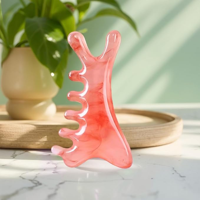 Multi-Functional Manual Massage Tool, Suitable for The Face, Eyes, Head and Neck. It is Used to Reduce Wrinkles, Shape The Jawline and Reduce Swelling. Skin Care Tool (Red)