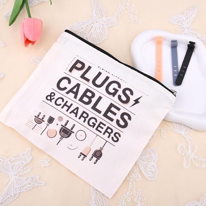 Charging Cable Organizer Pouch Bag Travel Elastic Silicone Cable Straps Cord Organizer Anti Loss Portable Earphone Plug Charger Storage Bag Data Cables Protector Cover Charge Cord Tie Wraps Protection