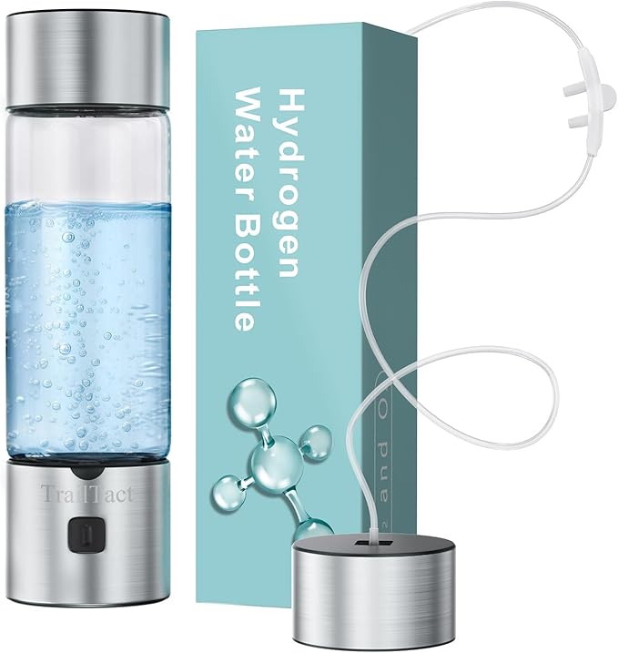 Hydrogen Water Bottle, 2025 Upgraded SPE/PEM Technology-3 Minutes Hydrogen Rich, Portable Athletic Performance, Hydration System for Home, Office, Fitness Travel, Sports, Drinking (Silver)