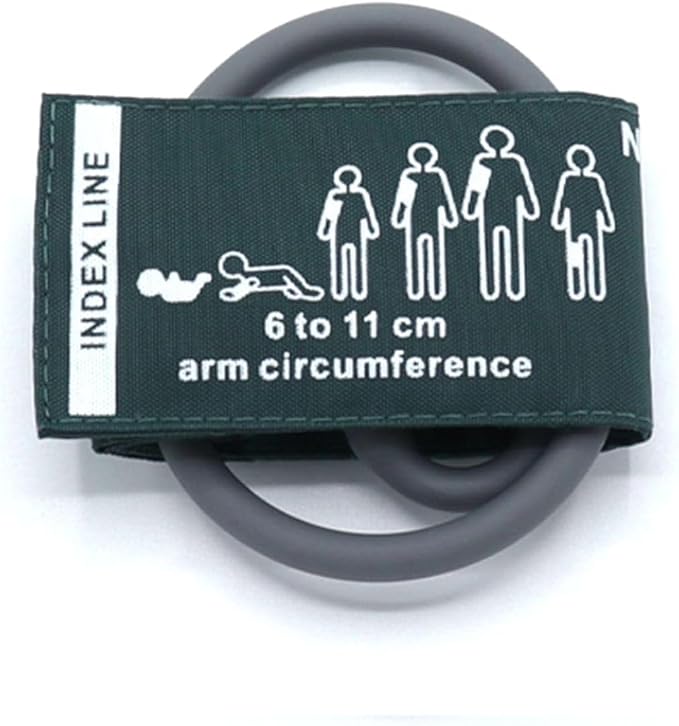 Blood Pressure Cuff with Different Size Tubes (Neonate(6~11cm), Green Nylon + 35cm Single Tube)
