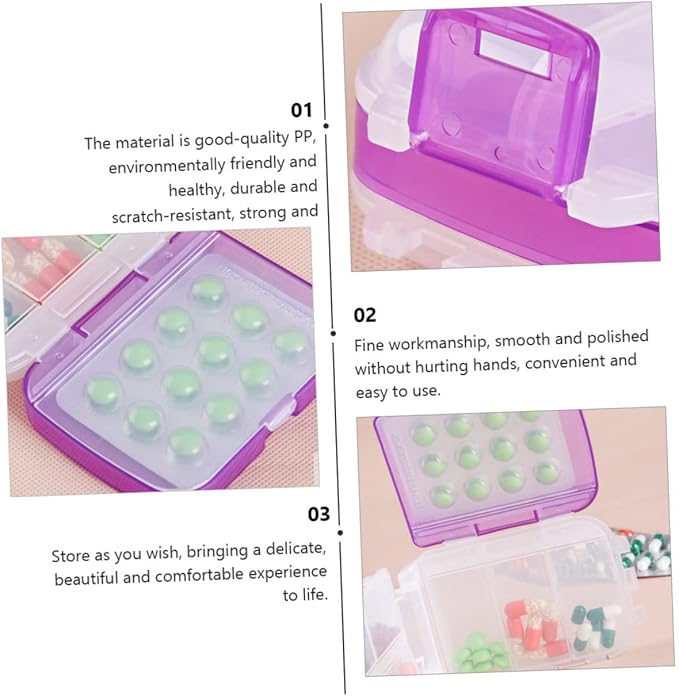 Hemoton 1pc Three-Layer Portable Medicine Organizer Travel Pill Case for Management Compact and Lightweight Design Transparent Lid