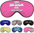 Custom Sleep Mask with Photo Text Logo, Customized Eye Mask for Men Women Kids Pressure-Free Comfy Adjustable Silky Skin-Friendly, Non-Allergic Eye Cover Custom,#HotPink