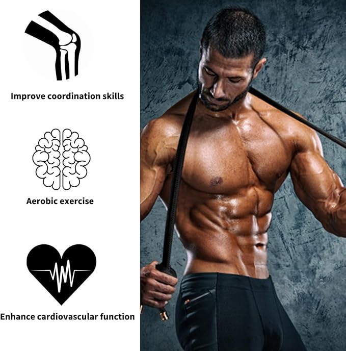 Flow Rope for Fitness High Performance Double Woven Workout Rope Adjustable Flow Jump Rope for Men Women Training Indoor Outdoor Cardio Exercise Ropes for beginner