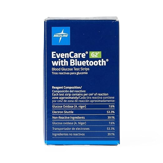 Medline EvenCare G2 with Bluetooth Test Strips, Box of 50