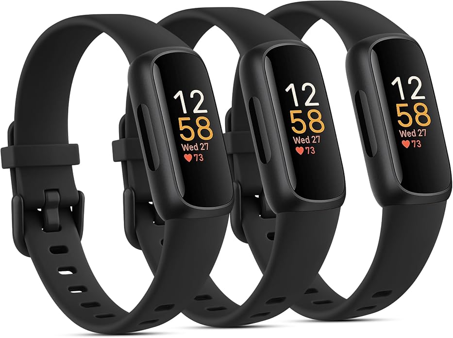 3 Pack Silicone Bands Compatible with Fitbit Inspire 3 Bands for Women Men, Adjustable Replacement Sport Wristbands Straps for Fitbit Inspire 3 Fitness Tracker