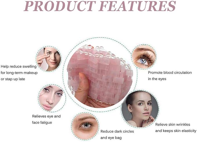 Natural Jade Sleep Mask & Blindfold,Natural Jade Eye Mask,Anti-Aging Hot or Cold Therapy Eye Mask Which is Soothing Cooling Detoxifying (Rose Quartz)