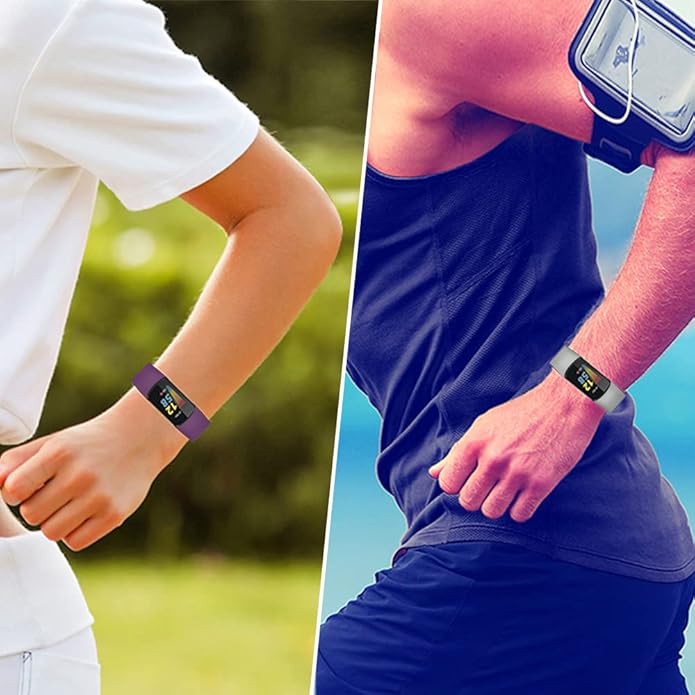 Compatible with Fitbit Charge 5 Bands Women&Men, Replacement Soft Silicone Watch Straps Soft Wristband for Fibit Charge 5 Advanced Fitness & Health Tracker
