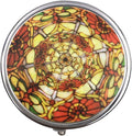 Round Medicine Box Portable Mini Metal Pill Case 2 inches Travel Little Pill Dispenser for Purse