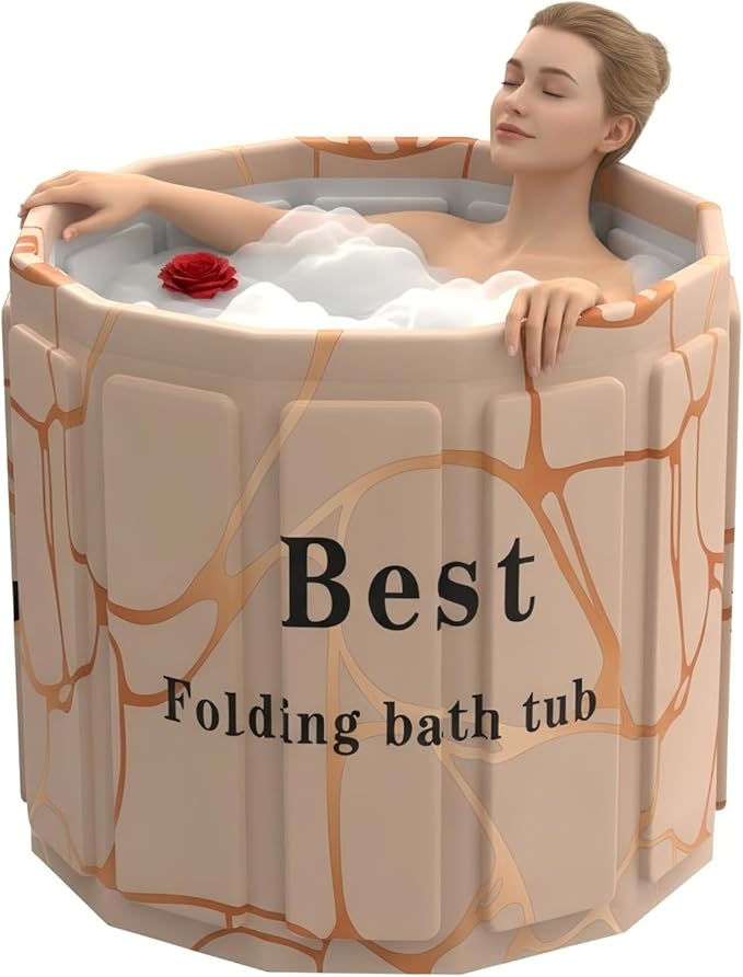 Portable Bathtub for Adult, Foldable Soaking Bathtub for Hot SPA&Ice Bath, Foldable Small Bathtub collapsible bathtub for Bathing, 6-layer Insulated portable tub,Space-Saving(Fantasy 25.9X27.5IN)