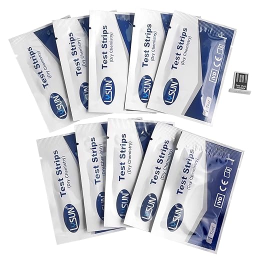 LYSUN Blood Lipid Analysis Meter System Multifunction Lipid kit Test HDL Triglycerides Cholesterol Test Meter (Only 10pcs of strips), white and dark blue